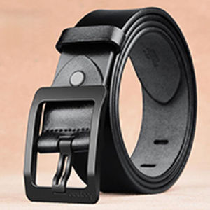 momai Business Mens Pin Buckle Belt Day Buckle Cowhide Belt Business Pin Buckle Belt