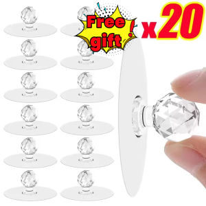 20Pcs Self-Stick Drawer Knobs Plastic Cabinet Handle Pulls with Adhesive Stick on Handles for Drawer