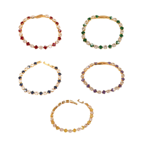 Nhiều màu hình vuông Zircon Nhiều Màu Vòng tay chuỗi kim cương độ dài có thể điều chỉnh handchain hợp thời trang dạo phố cổ tay phụ kiện