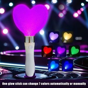 INNICE Color Changed Kpop Lightstick Bright Stick Flashing Mode Luminous Lightstick Heart Star Shaped LED Lightstick for Music Festiva