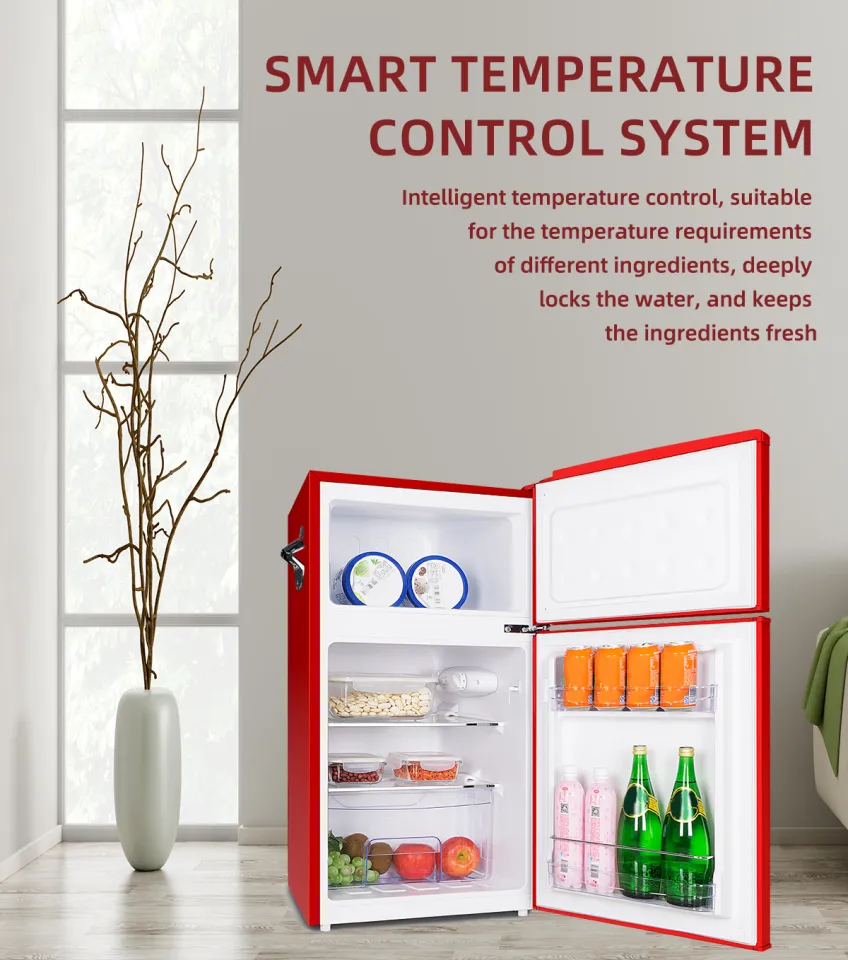 KONKA cu ft 95L Double Door Mini Fridge with Freezer for