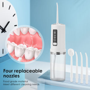 Hailicare Mini Portable Smart Electric Tooth Cleaner Oral Irrigator Household Dental Scaler Cordless Teeth Flusher Dental Oral Irrigator 230ML Water Tank with Storage Base Clean Mouth Freshen Breath for Travel Business Trip USB Charging