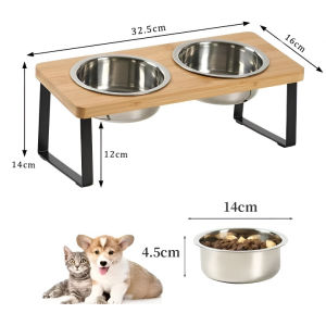 Stainless Steel Pet Bowl for Cat/Dog Food and Water Bowl Elevated Non-slip Sloping Bowl Protecting Cervical Spine