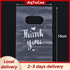 [COD] AqToCna Ship within 24 hours 100Pcs Mini Thank you Plastic Gift Bags Wedding Candy Bags Shopping Carrier Bags