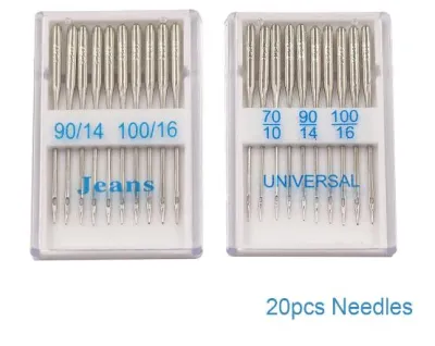 20pcs Sewing Machine Needles for Singer Brother Janome Varmax Sizes 65/9 75/11 80/12 90/14 100/16 Sewing Machine Supplies