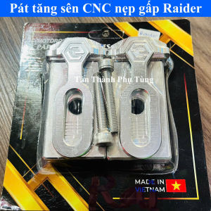 Pát tăng sên CNC Raider Fi Satria Fi có nẹp gấp ( Mẫu MS007 ) màu bạc