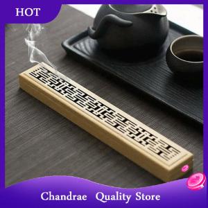 [Chandrae] 1Pc Bamboo Wood Incense Stick Holder Burning Joss Insence Box Ash Catcher