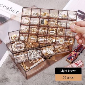 DECORATE X Clear Large Capacity 38 Grid Transparent for Women Girls Jewelry Storage Box Earrings Bracelets Jewelry Organizer Box Jewelry Display Case Holder