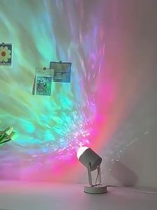 【Ship in 24H】(现货)动态水波纹台灯卧室床头睡眠灯旋转装饰小夜灯浪漫直播背景氛围灯Dynamic water ripple table lamp bedroom bedside sleep lamp rotation20260418