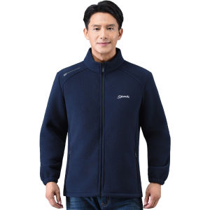 Bonnie Cathy เสื้อแจ็คเก็ตขนแกะผู้ชายซิปด้านหน้าคอสูงสำหรับกิจกรรมกลางแจ้ง เหมาะสำหรับผู้ใหญ่และผู้สูงอายุ