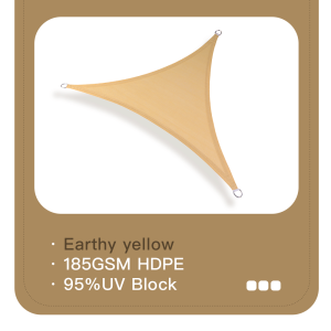 Sun Shade Sail Canopy UV Block Triangle Awning for Outdoor Patio Garden Backyard 185GSM HDPE