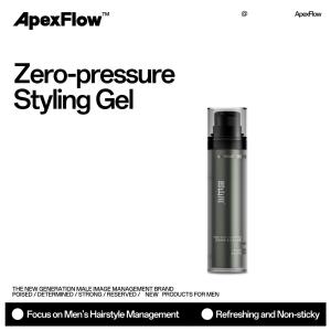 ApexFlow No.4 Zero-Gravity Hair Gel 50ml | Wet Look Slick Back Strong Hold Humidity-Resistant Non-Sticky Sweat-Proof Long-Lasting Fresh Scent All Day Styling