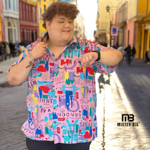 BUTTON DOWN COLLARED POLO SHIRT PLUS SIZE MENS WEAR SHORT SLEEVES EASY WEAR Challis Fabric