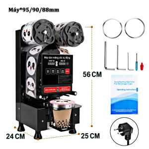 BH 1 năm- Máy dập nắp cốc trà sữa 88-95mmmáy dập tự động cuốn màngmáy dập nắp ly 420Wmáy dán miệng cốc tự động hoàn toànhiển thị nhiệt độsố lượng
