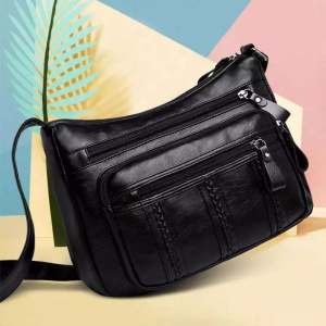 Aldawaar Beg Tangan Wanita Bahu Jinjing Silang ( Black Elegant Travel Sling Shoulder Women Handbag Tote Bag ) 1W4