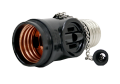 OMNI Chain Pull Socket with 2 Flat Pin Outlets 3A 250V Model E27-712. 