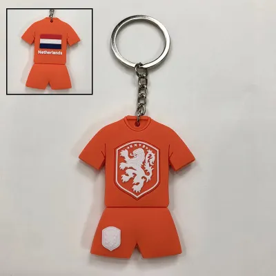 Football team logo PVC jersey keychain: Salah Paris Messi Ronaldo
