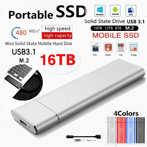Portable 500GB-16TB External Hard Drive Slim External Hard Drive Computer Backup Small Disk USB 3.1/Type-C for PC Mac Desktop Laptop