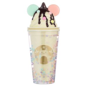 Ly giữ nhiệt hình cây kem dễ thương 450ml Cốc nhựa đựng nước Ice Cream 2 lớp cách nhiệt Kèm ống hút