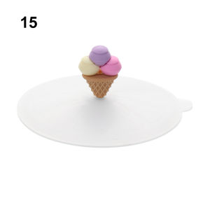 PERPE Cute Tea Coffee Lids Reusable Silicone Cup Cover Dustproof Suction Cup Cover Leakproof