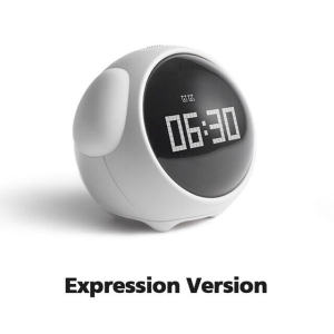 FC*Xiaomi Youpin Cute Expression Alarm Clock Multi Function Digital LED Voice Controlled Light Bedside Clock for Home Office