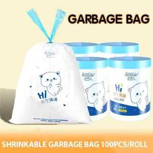 LHS Trash Bags 3.2 Gallon 100 Pcs Bathroom Garbage Bags Blue Strap Kitchen Garbage Bags