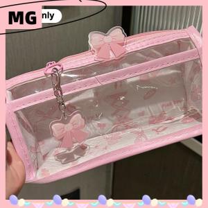 【Magical House】[ New Hot Fashion] Cartoon Translucent Pencil Case Multi-layer Vertical Large-capacity Stationery Storage Bag School Supply Cosmetic Bag