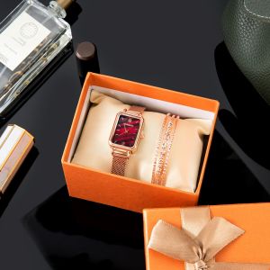 ✅Ready Stock Jam Tangan Wanita + Jam Tangan Gelang Fashion Jam Tangan Kasual Cewek Dewasa Mewah EleganTerbaru 2022 Zamrud Arloji Wanita Women Watch Birthday Hari Valentine Gift