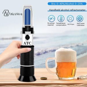 Khúc xạ kế đo độ cồn trong rượu 0-25% Máy đo hàm lượng đường trái cây 0-40%