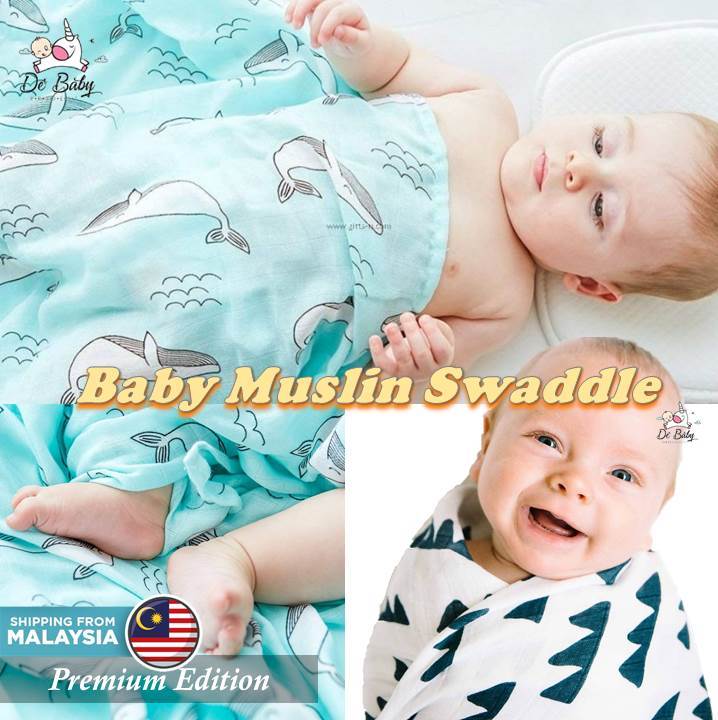 Newborn Baby Muslin Swaddle Soft Blanket Kain Bedung Kain Selimut Napkin  Lampin Premium Quality Lazada