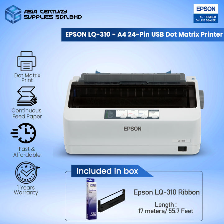 Epson lq 310 a4 24 pin usb dot matrix printer epson lq310 lq 310