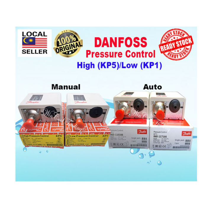 Danfoss AUTO/Manual High/Low Air Pressure Switch for Refrigeration Compressors, Air Conditioning