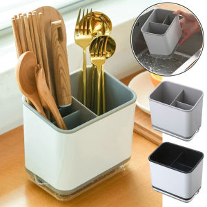 Chopsticks Draining Storage Box Spoon Fork Storage Holder Box Double Layer Cutlery Drain Rack Organizer Racks for Kitchen