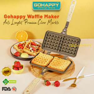 DOUBLE BELGIAN CROFFLE WAFFLE: Cetakan Kue Wafel Croffle Marble Coated Original GOHAPPY GH-C51