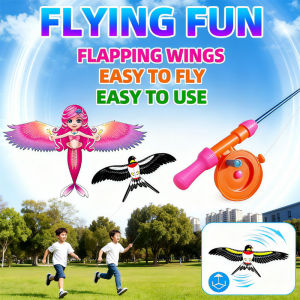 30M Free Dynamic Fishing Rod Handheld Eagle Kite Long Tail Flying Toy for Outdoor Sports Kids Adults