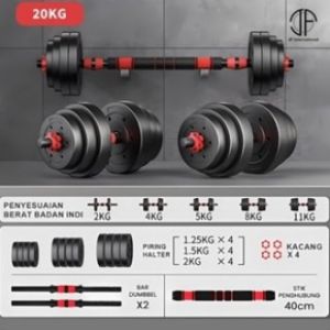 eBuy Dumbell set 20KG Barbel set Dumbel Dumbell alat olahraga rumahan fitness gym