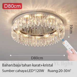 Lampu Langit-langit Kamar Tidur Kristal LED Modern Lampu Ruang Tamu Lampu Pelapis 12