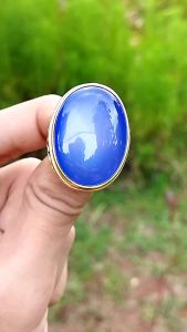 Cincin Batu Akik Blue Chalcedony Jumbo