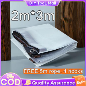 DIY transparent thickened PE waterproof tarpaulin outdoor rainproof and windproof tarpaulin with rope hook home factory garden rainproof tarpaulin truck tarpaulin 3m x 6m