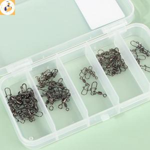 EOY 100pc box Stainless Steel Fishing Connector Pin 4# 6# 8#10#12# Bearing Rolling Swivel With Snap Fishhook Lure Accessories