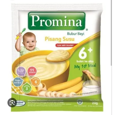 Promina Sachet Bubur Bayi 6+ 20 gr Pisang/ ayam kampung/ kacang hijau/ beras merah