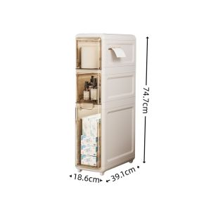Narrow Storage Cabinet for Clothes and Miscellaneous Items Drawer-Type Waterproof Wide Storage Cabinet Bathroom Refrigerator Gap Layered Organizer