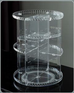 HOME BRO กล่องวางเครื่องสำอางอะคริลิคกล่องเก็บเครื่องสำอางชั้นวางเครื่องสำอาง หมุนได้360 -1017-2