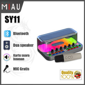 Sound Card Karaoke SY11 Universal dengan Bluetooth 5.0 dan Mikrofon Gratis - Warna Hitam