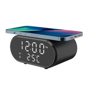 3 IN 1 Desk Digital LED Alarm Clock Wireless Phone Charger 15W Fast Charging Dock Stand Station iPhone Wireless Phone Charger Digital LED Alarm Clock Temperature Display Digital Desk Alarm-Clock-Thermometer Wireless Charger For Apple iPhone(Local Seller)