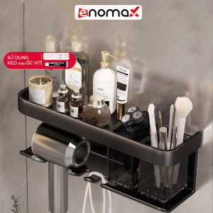 Giá treo máy sấy tóc Enomax kết hợp kệ để đồ phòng tắm đa năng dán tường tặng kèm keo dán 8g - ( Eno 0117)