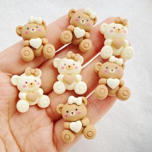 20pcs Vibrant Cartoon Bow Heart Bear Resin Charms Set - Perfect for DIY Crafts Making Scrapbooking Wedding Decorations