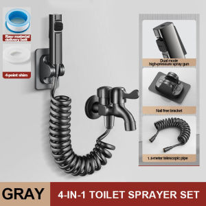 Upgrade Handheld High Pressure Bidet Spray Toilet Set With Angle Valve And Hose  For Bathroom Toilet