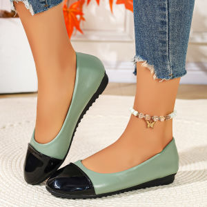 Free Shipping Plus-Size WomenS Shoes 2026 Spring/Autumn New Collection Korean-Style Round-Toe Shallow-Cut Low-Heeled Flat-Soled Comfortable And Casual Loafers