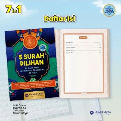 [Ready Stock] Buku Lima Surat Pilihan 5 Surah Pilihan (Al-Kahfi Yasin Al-Mulk Ar-Rahman & Al-Waqiah) Soft Cover / Ummul Qura / Aqwam